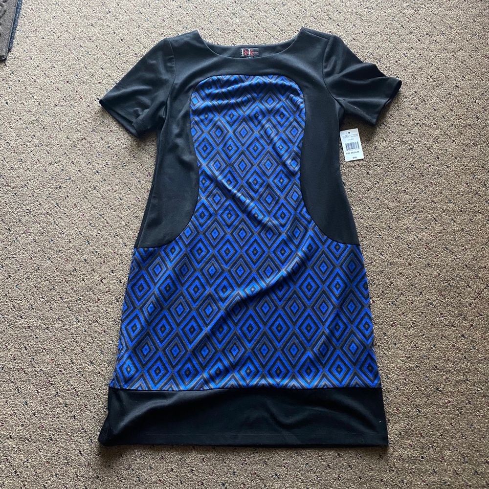 NWT Blue&Black Midi Dress